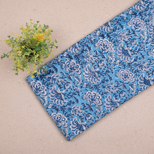 Natural Dye Block Print Cotton Fabric, Vibrant Material For DIY Clothing, Sewing Projects, Pillow Covers, And Boho Home Décor Ideas