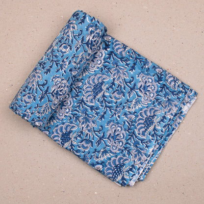 Natural Dye Block Print Cotton Fabric, Vibrant Material For DIY Clothing, Sewing Projects, Pillow Covers, And Boho Home Décor Ideas