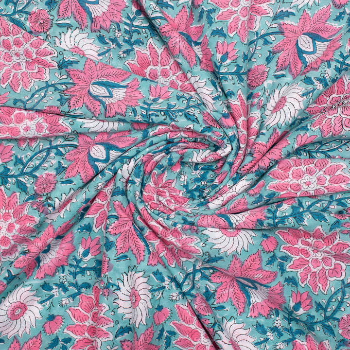 Hand Block Cotton Fabric by the Yard | Block Print Craft Fabric