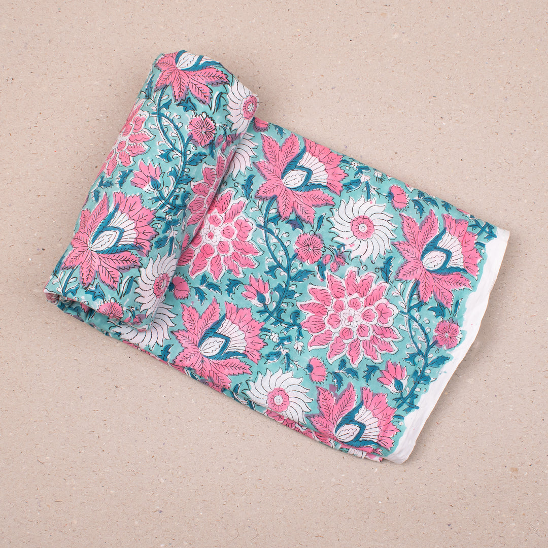 Hand Block Cotton Fabric by the Yard | Block Print Craft Fabric