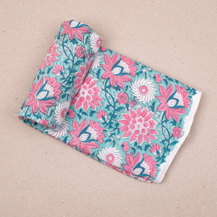 Hand Block Cotton Fabric by the Yard | Block Print Craft Fabric