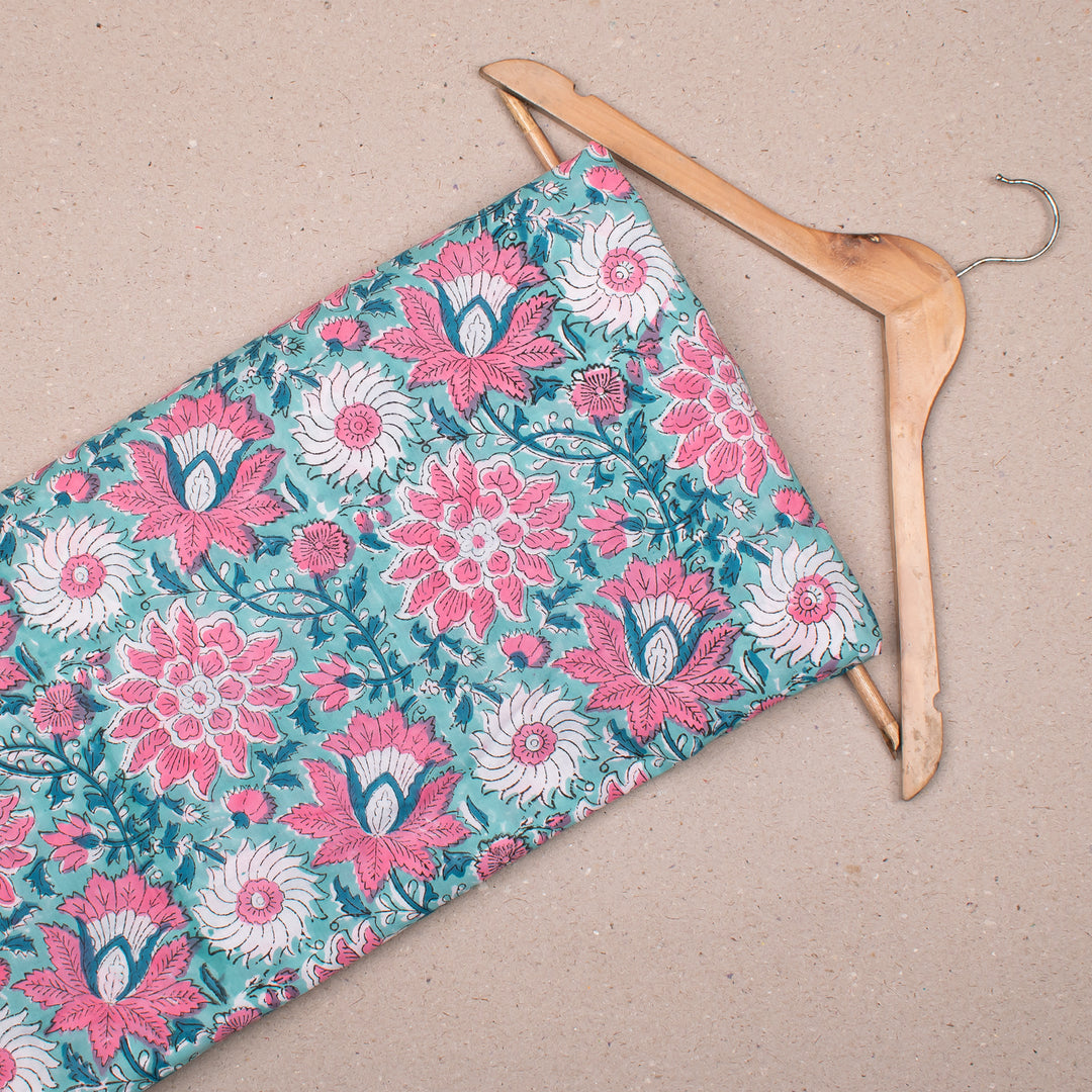 Hand Block Cotton Fabric by the Yard | Block Print Craft Fabric