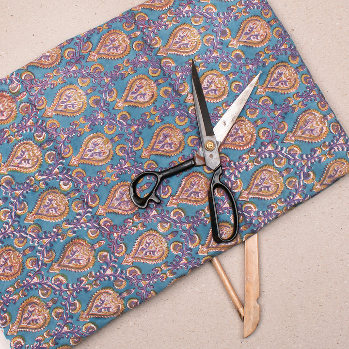 Floral Cotton Fabric by the Yard | Block Print Craft Fabric