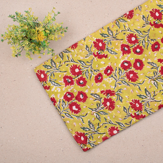 Bohemian Style Block Print Fabric, Lightweight Cotton For Sewing Projects, Dresses, Scarves, Quilts, Table Décor, And Craft Creations