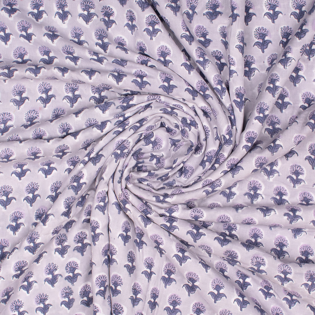 Floral Cotton Fabric by the Yard | Block Print Craft Fabric