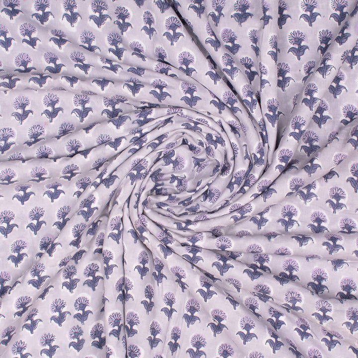 Floral Cotton Fabric by the Yard | Block Print Craft Fabric