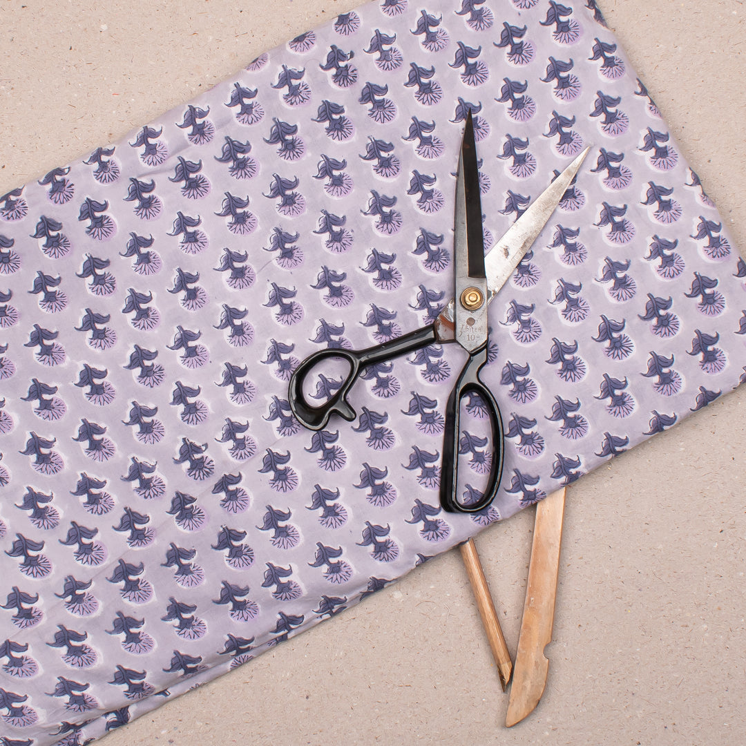 Floral Cotton Fabric by the Yard | Block Print Craft Fabric
