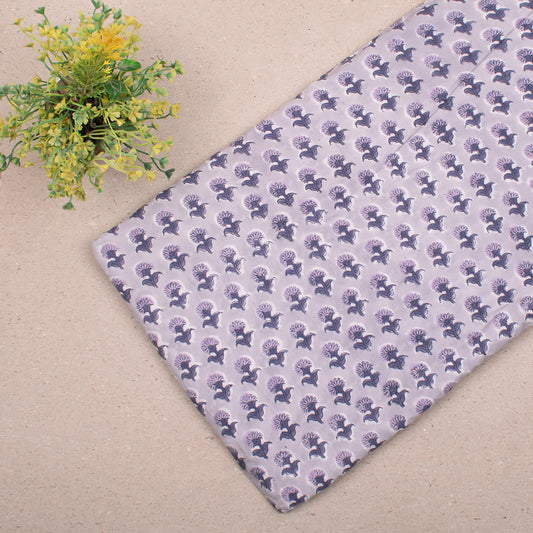 Handcrafted Floral Block Print Cotton Fabric, Soft Material For Apparel, Quilting, And Eco-Conscious, Home Styling Projects With Fabric