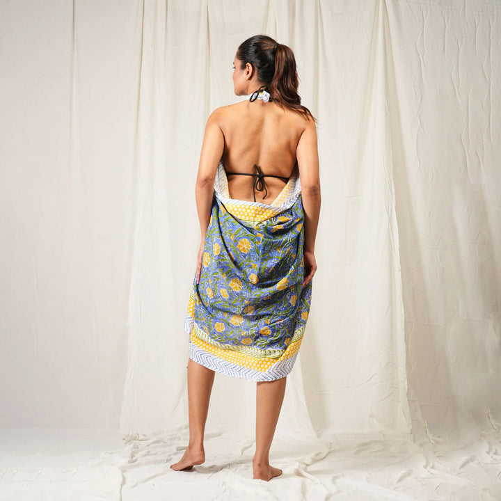 Floral Cotton Sarong | Beach Cover-Up &amp; Wrap Skirt