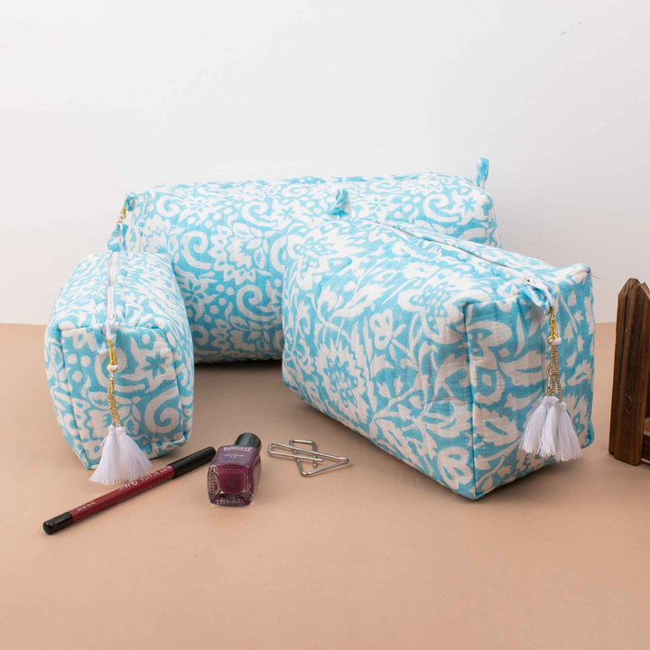 Handmade Makeup Bag | Cotton Cosmetic Pouch &amp; Organizer