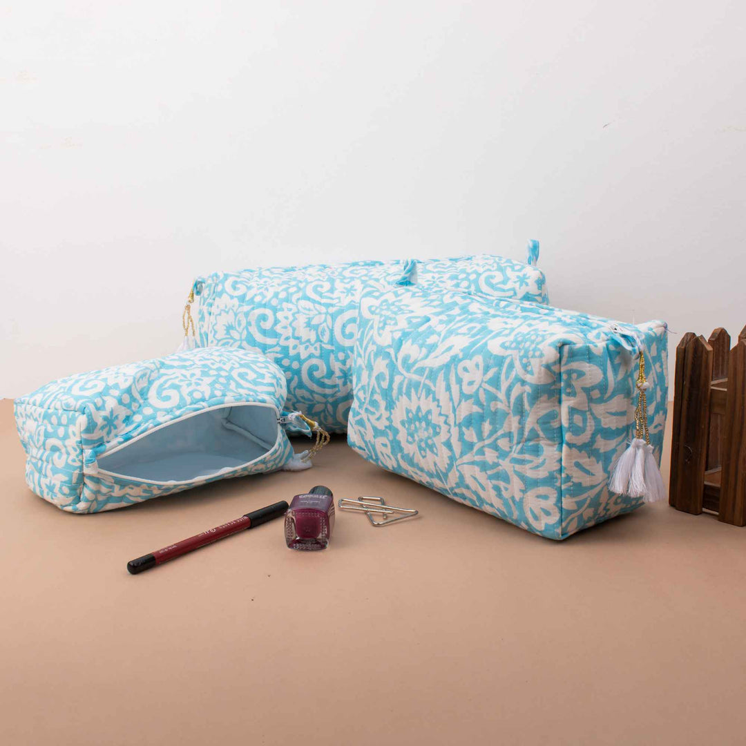 Handmade Makeup Bag | Cotton Cosmetic Pouch &amp; Organizer