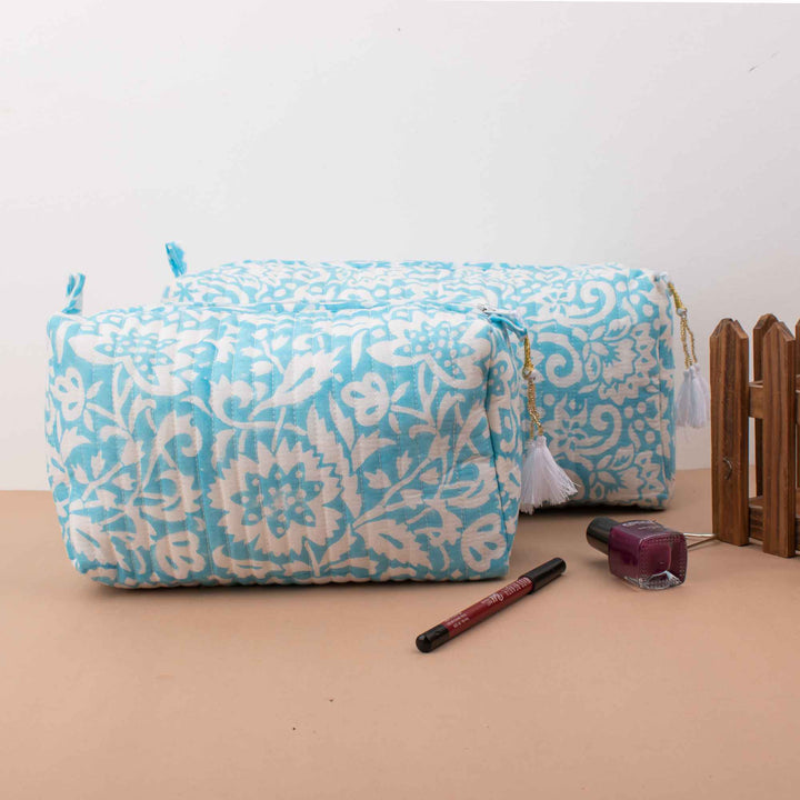 Handmade Makeup Bag | Cotton Cosmetic Pouch &amp; Organizer