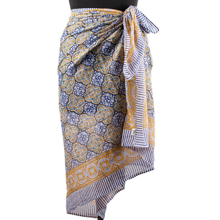Hand Block Cotton Gift Set | Scarf, Makeup Bag, Sarong Combo