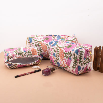 Cotton Sarong & Cosmetic Bag Set, Toiletry Bag For Travel, Gift Combo For Her, Cotton Pareo Beach Wrap, Boho Scarf & Makeup Bag Combo