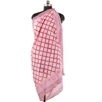 Lightweight Summer Scarf With Tolitary Bag, Indian Handcrafted Sarong, Travel Friendly Gift Set, Handmade Cotton Gift, Cosmetic Pouch