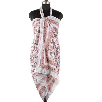 Beach Sarong With Toiletry Bag To Her, Travel Scarf And Vanity Bag Set, Summer Travel Accessory, Boho Scarf Wrap Combo, Printed Beach Pareo