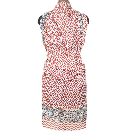 Indian Printed Cotton Sarong Wrap, Lightweight Pareo Scarf For Women, Boho Style Summer Beach Cover Up, Pool Outfit Accessory For Her