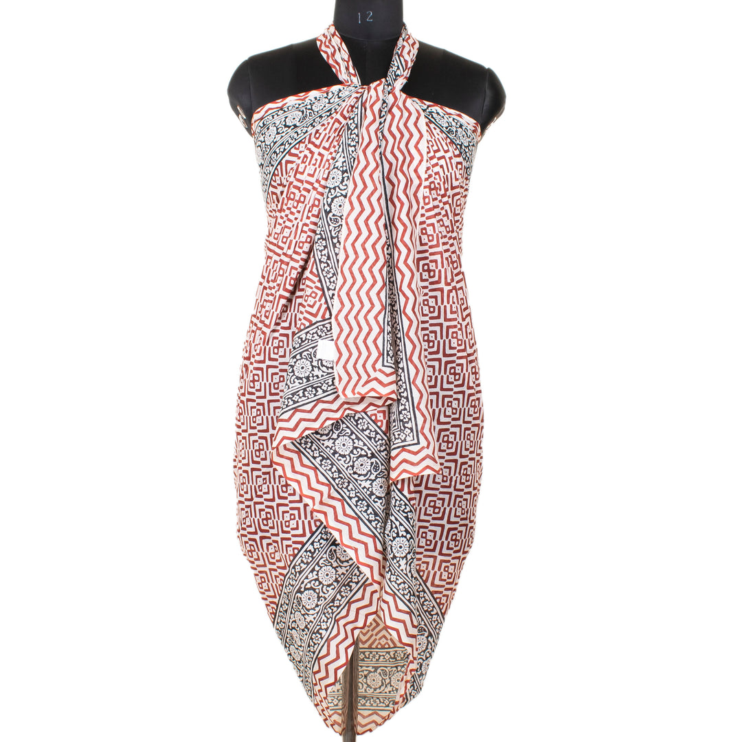 Boho Cotton Sarong | Beach Cover-Up &amp; Wrap Skirt