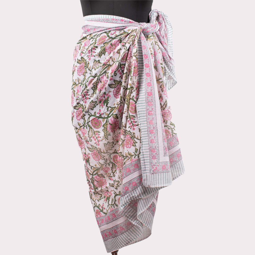 Hand Block Cotton Gift Set | Scarf, Makeup Bag, Sarong Combo
