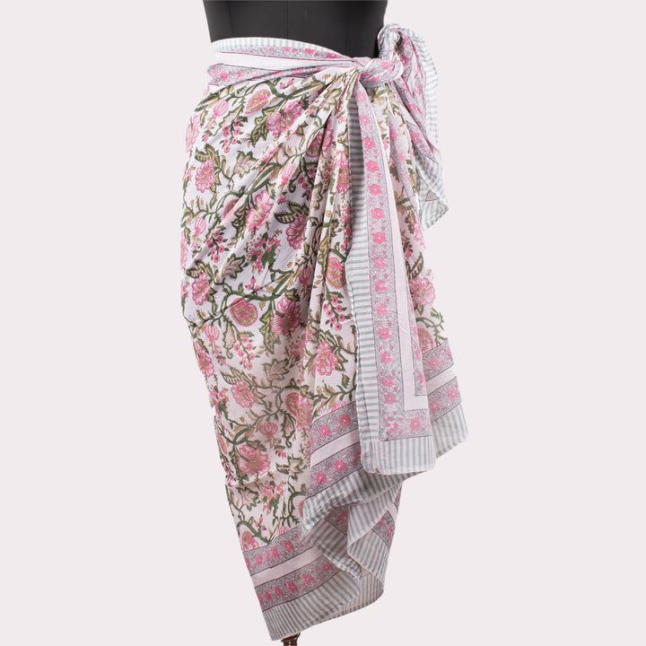 Hand Block Cotton Gift Set | Scarf, Makeup Bag, Sarong Combo