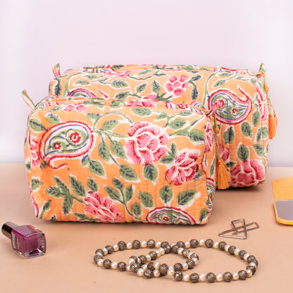 Aesthetic Cosmetic Pouch, Cute Makeup Organizer, Makeup Bag With Compartments  - Set of 3