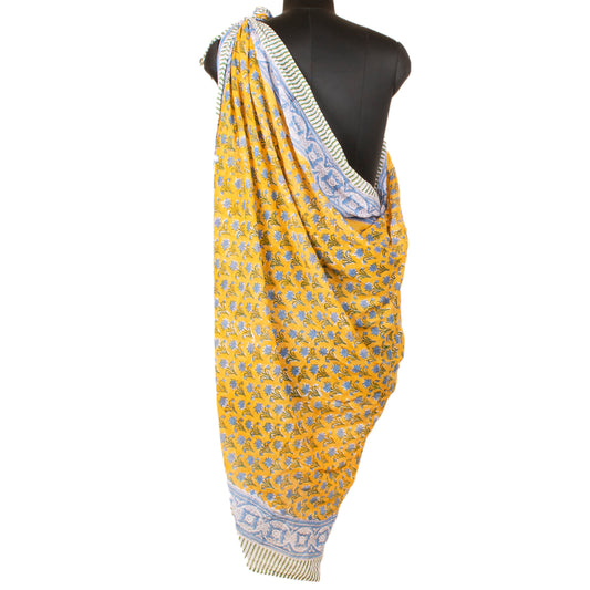 Soft Indian Cotton Wrap For Women, Block Print Summer Sarong, Lightweight Boho Pareo Scarf, Stylish Beach Cover Up, Vacation Gift Idea