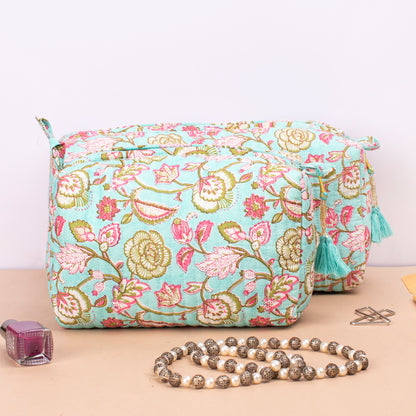 Quilted Wash Bag, Vanity Case, Toiletry Bag For Women, Cosmetic Bag For Makeup, Mini Makeup Bag - Set of 3