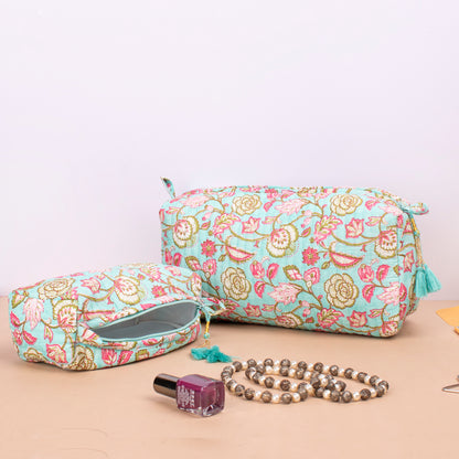 Quilted Wash Bag, Vanity Case, Toiletry Bag For Women, Cosmetic Bag For Makeup, Mini Makeup Bag - Set of 3