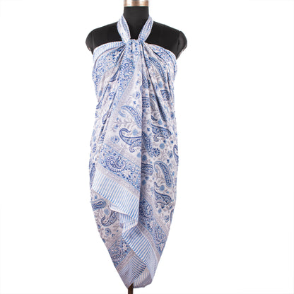 Lightweight Summer Scarf With Tolitary Bag, Printed Sarong And Makeup Bag Combo, Block Printed Gift Combo, Vanity Bag With Zipper Closure