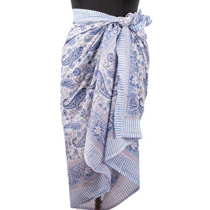 Lightweight Summer Scarf With Tolitary Bag, Printed Sarong And Makeup Bag Combo, Block Printed Gift Combo, Vanity Bag With Zipper Closure