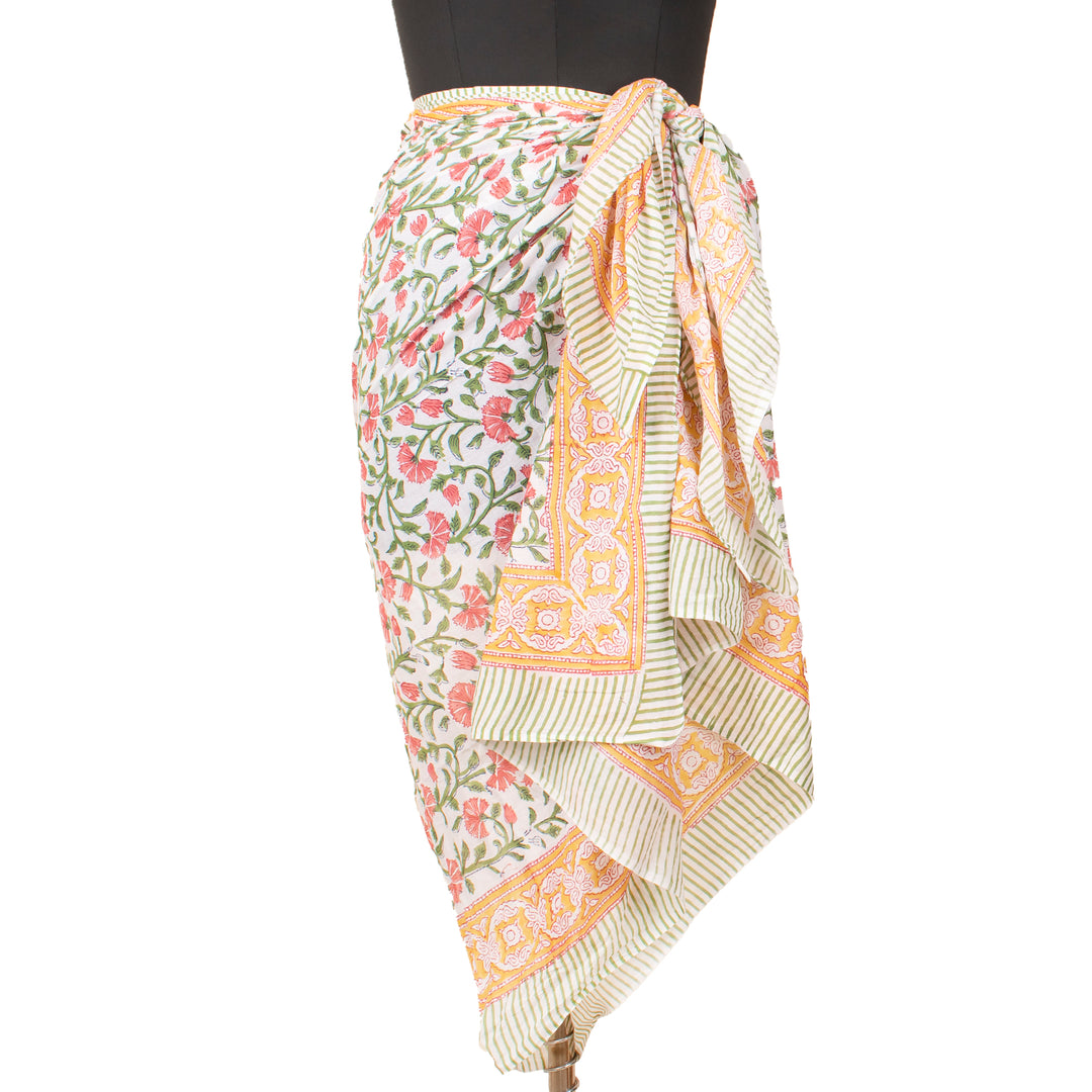 Boho Cotton Sarong | Beach Cover-Up &amp; Wrap Skirt
