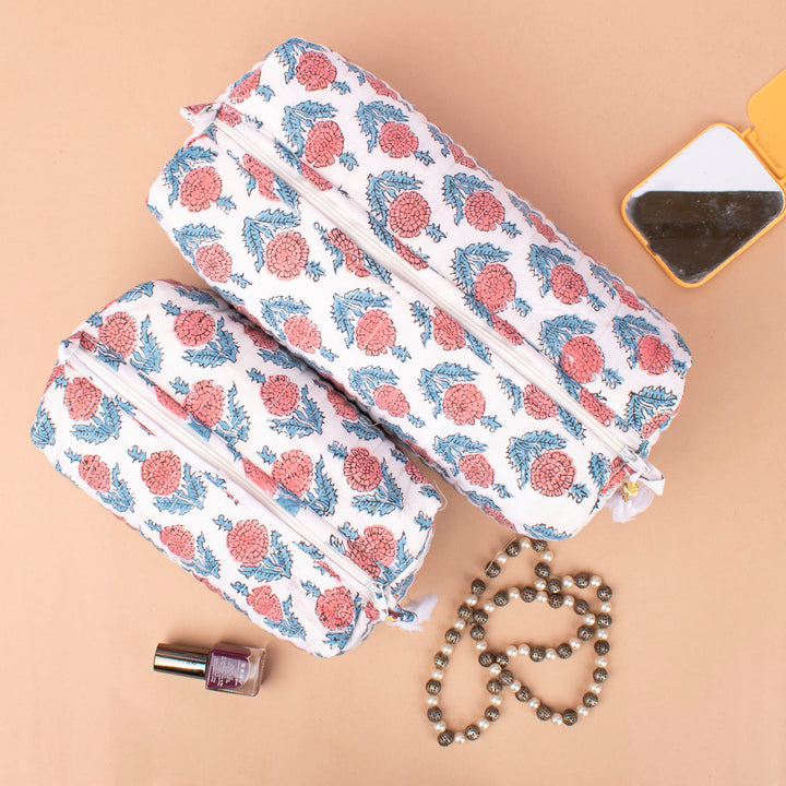 Boho Makeup Bag | Cotton Cosmetic Pouch &amp; Organizer