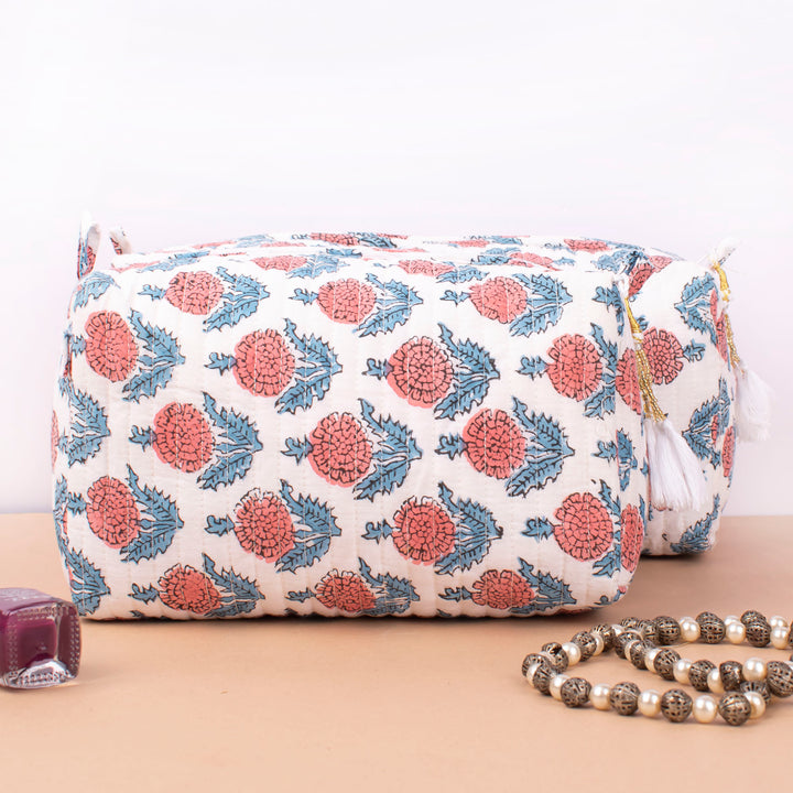 Boho Makeup Bag | Cotton Cosmetic Pouch &amp; Organizer