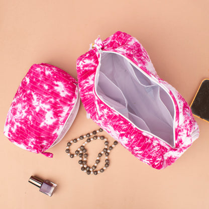 Travel Toiletry Bag For Women, Handmade Makeup Pouch, Sustainable Quilted Wash Bag, Vanity Organizer With Zipper