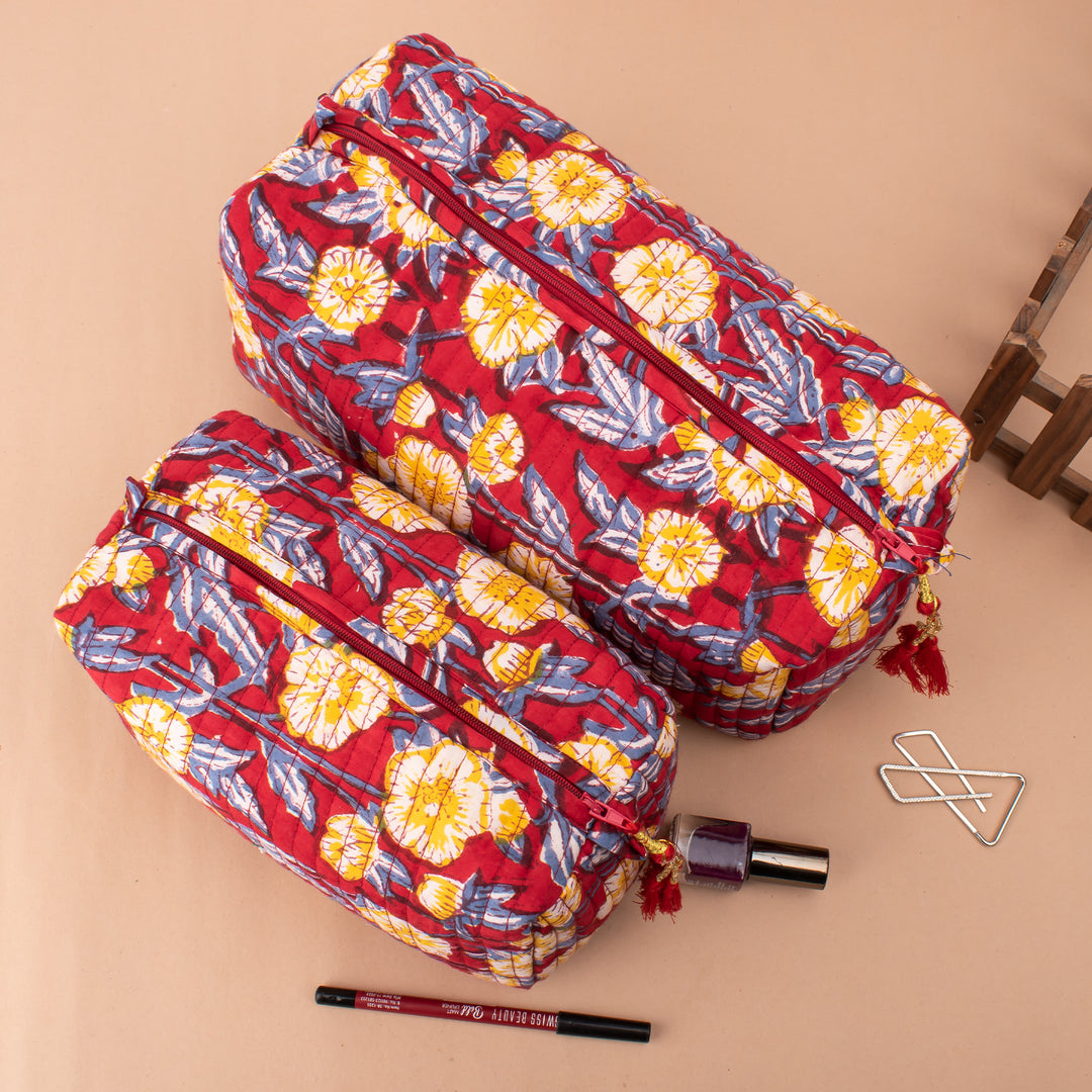 Handmade Cotton Gift Set | Makeup Bag, Sarong Combo