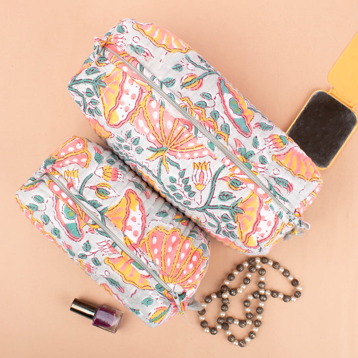 Quilted Cotton Gift Set | Makeup Bag Combo