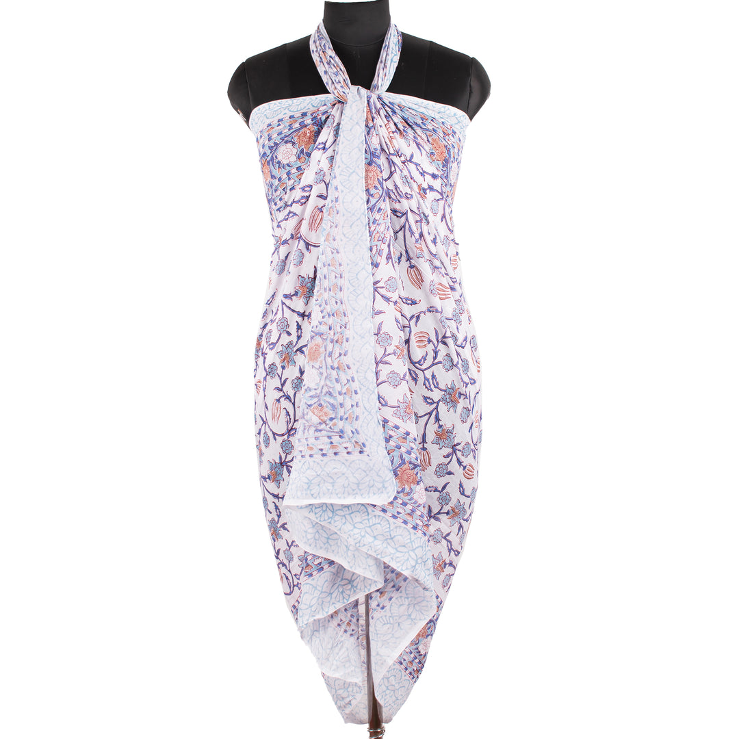 Hand Block Cotton Gift Set | Scarf, Makeup Bag, Sarong Combo