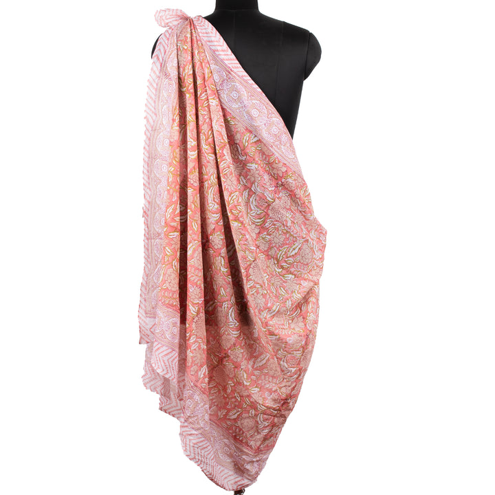 Block Print Cotton Gift Set | Scarf, Makeup Bag, Sarong Combo