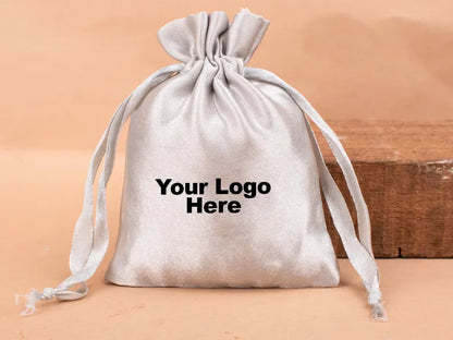 100 Featherlight Premium Light Gray Satin Pouches