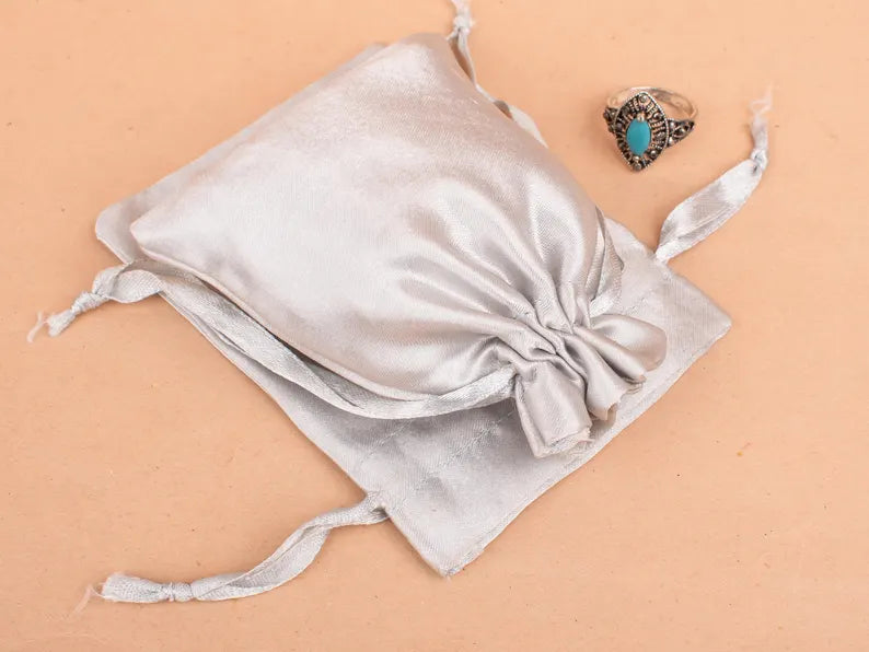 100 Featherlight Premium Light Gray Satin Pouches