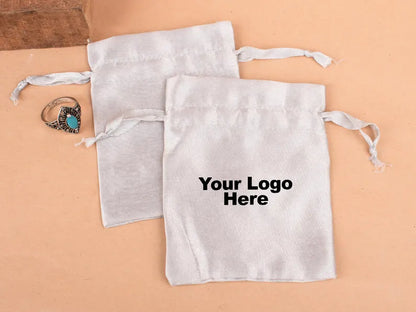100 Featherlight Premium Light Gray Satin Pouches