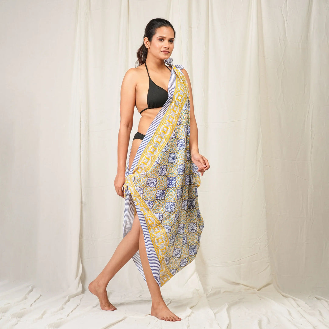 Premium Cotton Sarong | Beach Cover-Up &amp; Wrap Skirt