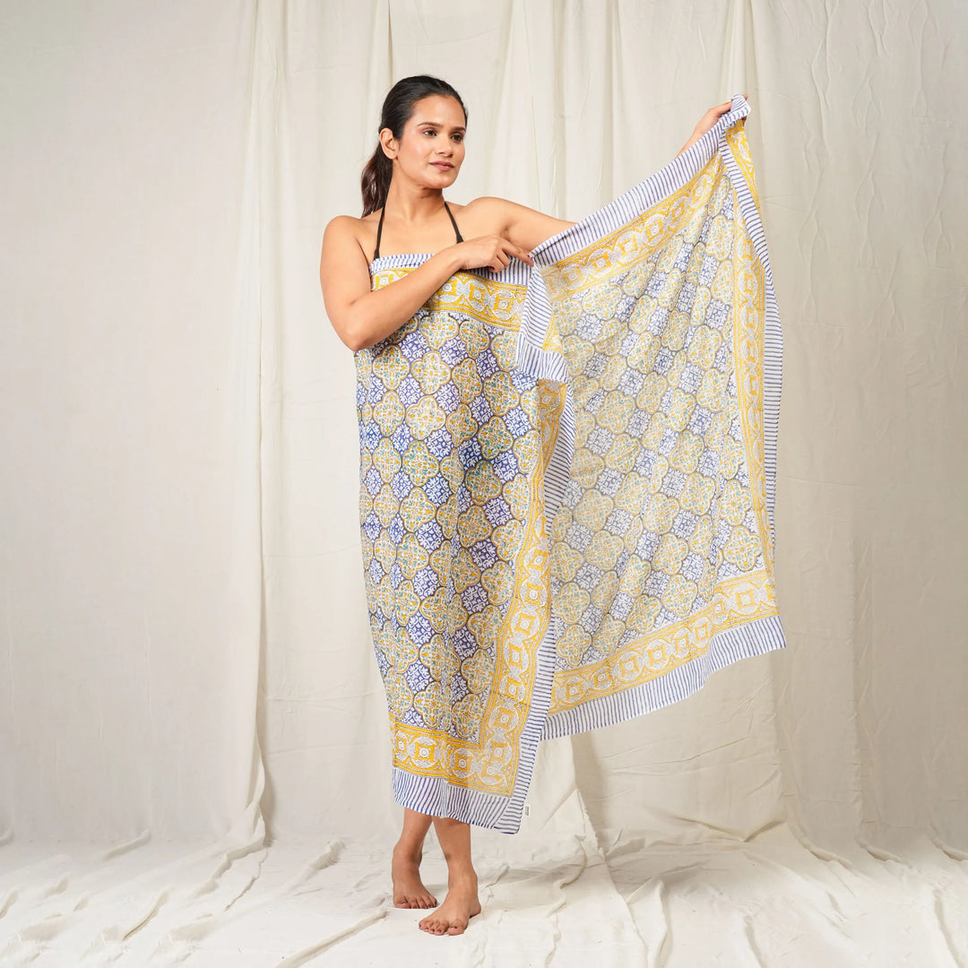 Premium Cotton Sarong | Beach Cover-Up &amp; Wrap Skirt