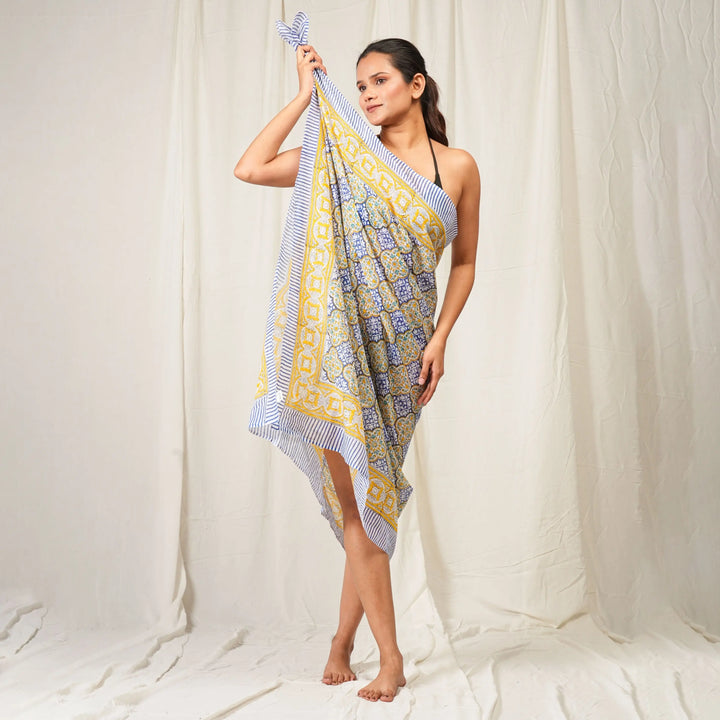Premium Cotton Sarong | Beach Cover-Up &amp; Wrap Skirt