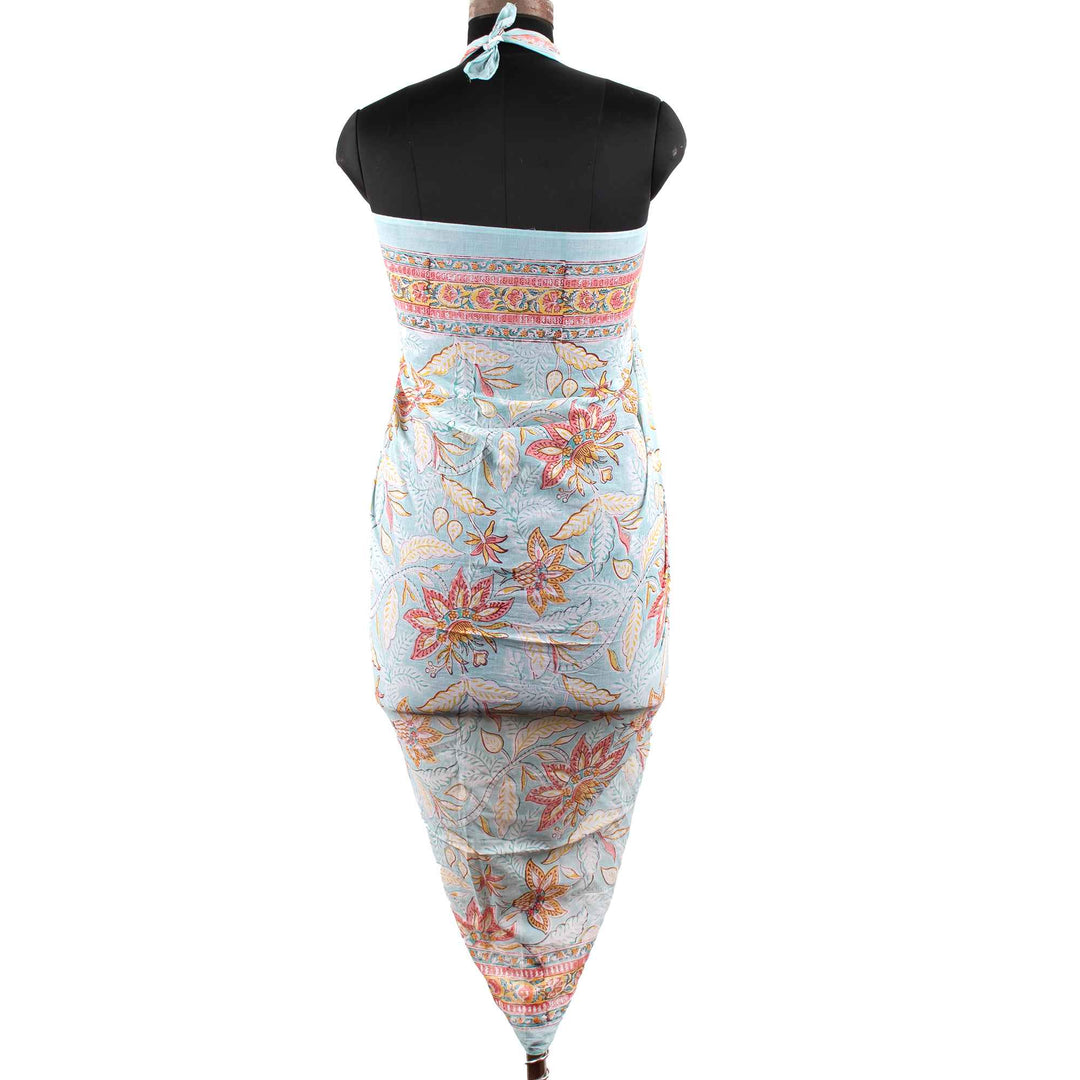 Floral Cotton Sarong | Beach Cover-Up &amp; Wrap Skirt