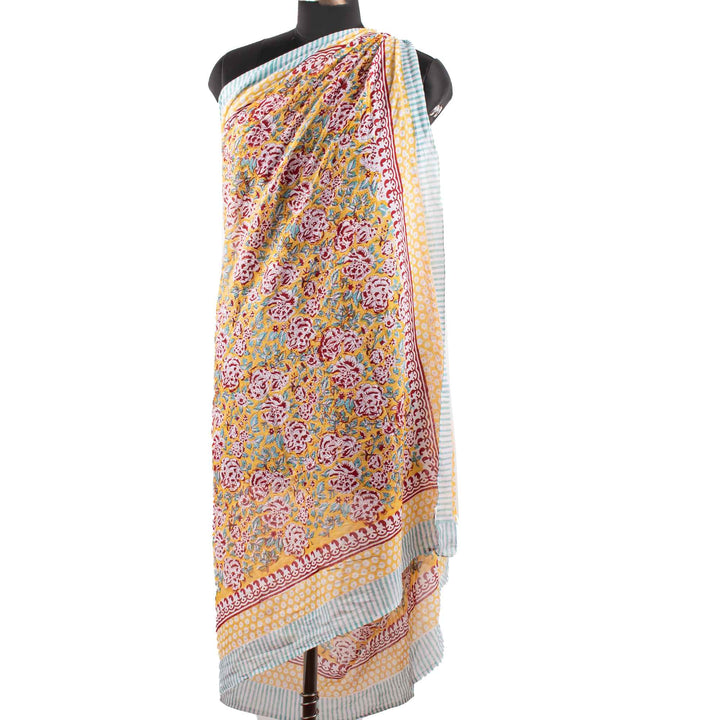 Floral Cotton Sarong | Beach Cover-Up &amp; Wrap Skirt