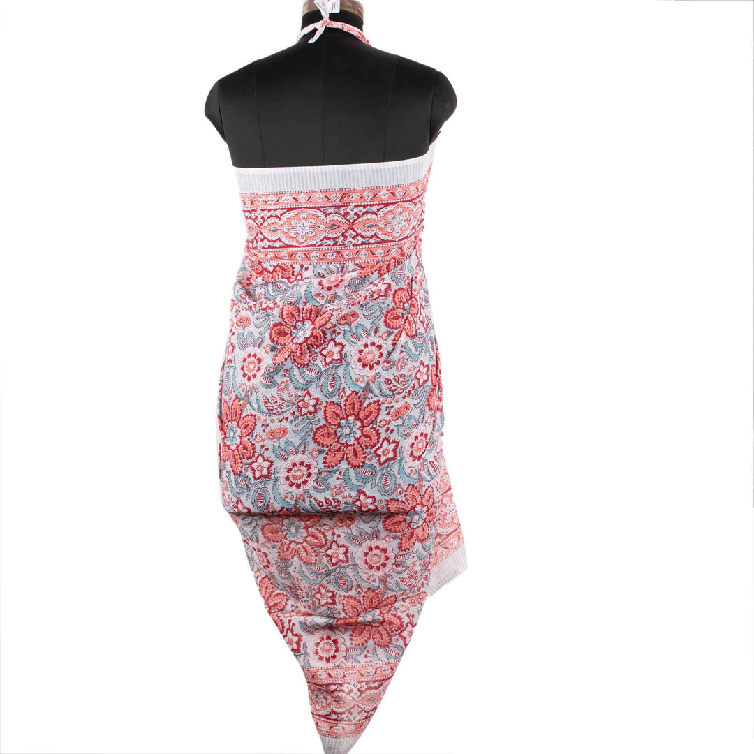 Floral Cotton Sarong | Beach Cover-Up &amp; Wrap Skirt