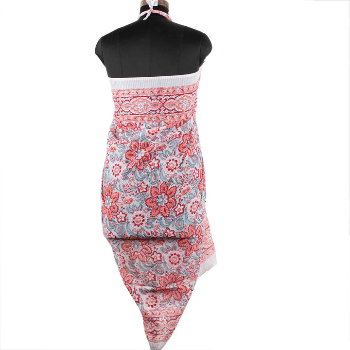 Floral Cotton Sarong | Beach Cover-Up &amp; Wrap Skirt