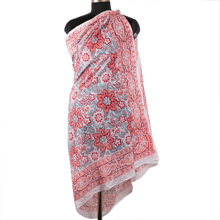 Floral Cotton Sarong | Beach Cover-Up &amp; Wrap Skirt