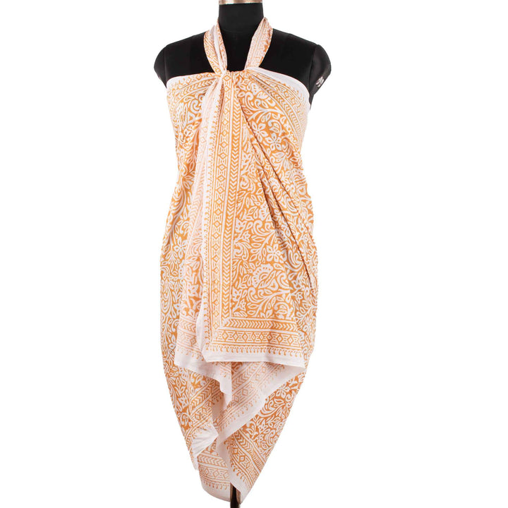 Floral Cotton Sarong | Beach Cover-Up &amp; Wrap Skirt